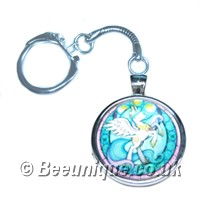 Unicorn Stained Glass Keyring - Click Image to Close